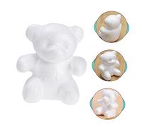 Gatuida 3pcs White Foam Bear Models for DIY Flower Arranging Lightweight Craft Sculpture for Floral Decorations Art Projects and Valentine's Day Gifts