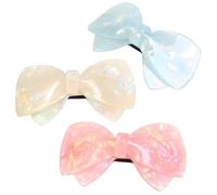 Gatuida 3pcs Women Hair Clips Bow Design Spring Hairpins Hair Barrettes for Straight Curly Ponytail Styles Party Wedding Everyday Use