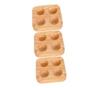 Gatuida 3pcs Wood Egg Holder Tray Double Row Kitchen Refrigerator Organizer Compact Space-saving Egg Storage Container for Countertop and Fridge