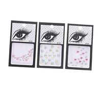 Gatuida 3sets Self-adhesive Face Gems Stickers Pearl Decorative Eye Gems Jewels Face Decals for Boys and Girls Rhinestone Stickers
