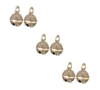 Gatuida 3sets Vintage Brass Bell Pendant Keychain Charms Lightweight DIY Ornaments for Keyring Home Decor and Personal Accessories 2pcs*3