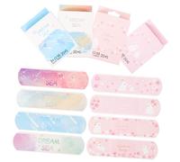 Gatuida 4 Boxes Breathable Wound Patches Cartoon Adhesive Bandages Portable Finger Caring Bandages for Family Outdoor Use Easy to Apply Skin Friendly No Irritation
