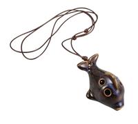 Gatuida 4-hole Ceramic Ocarina Dolphin Shape Blue Simple Design Wonderful Sound Making Unique Delicate Musical Instrument for Music Lovers