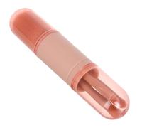 Gatuida 4-in-1 Travel Makeup Brush Set with Powder Blending Eyeshadow Brushes Portable Pink Cosmetic Kit with Lid for Women on The Go