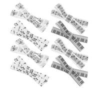 Gatuida 4 Pairs Music Inspired Bow Hair Clips for Women with Strong Hold and Versatile Styling, White Fabric and Metal Material, for Concerts and Costume Accessories
