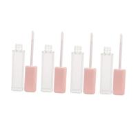 Gatuida 4 Pcs 6ml Matte Frosted Plastic Lip Tube Set with Cap, Empty Refillable Lip Gloss Containers for Travel Makeup Subpackaging, Portable Cosmetic Storage Bottles for Women