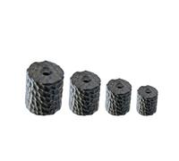Gatuida 4 Pcs Carved Ebony Tube Beads with Mini Hole for String, Natural Wood DIY Craft Beads for Jewellery Making, Creative Delicate Design for Home Decoration and Necklace Accessories