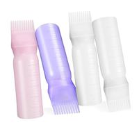 Gatuida 4 Pcs Graduated Scale Root Comb Applicator Bottles for Hair Dye and Care Easy Squeeze Hair Coloring Dispenser Multi Purpose Applicator for Shampoo and Conditioner