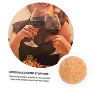 Gatuida 4 Pcs Yellow Wooden Ball Corks Decorative Wine Bottle Stoppers Non Toxic Household Wine Accessories Kitchen and Bar Use