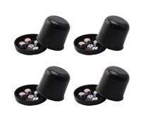 Gatuida 4 Sets Dice Shaker Cup, Plastic Dices Cup with Base for Games, Party Favors, Tabletop Games, Equipment for Group Social Gathering Activities (Black)