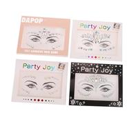 Gatuida 4 Sheets Face Gems Rhinestone Stickers Self-adhesive Acrylic Makeup Jewels for Eyes and Face Festival Costume Party Wedding Masquerade Decoration