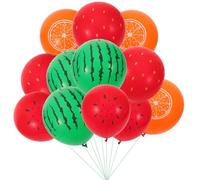 Gatuida 40pcs Hawaiian Party Balloons Set Green Watermelon, Red Watermelon Seeds, Red Strawberry and Orange Orange Fruit Balloons for Tropical Birthday Party Decorations and Hawaii Themed