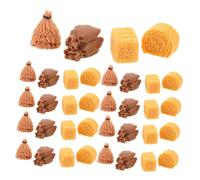 Gatuida 40pcs Miniature Farm Haystack Models Resin Craft Decorations for Dollhouse and Autumn Harvest Table Lifelike Fake Straw Hay Bales for DIY Party Sand Table and Micro Landscape