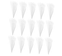 Gatuida 40pcs White Paper Wedding Confetti Cones with Hollowed Edge Lightweight Petal Holders for Weddings Birthdays Holiday Parties Portable and Easy to Handle Celebration Decor