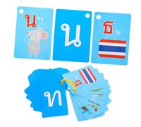 Gatuida 45Pcs Thai Vocabulary Builder Flash Cards for Language Learning Materials Educational Study Cards for Home and Classroom Use Enhance Concentration and Recognition Skills