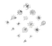 Gatuida 48pcs Halloween Spider Charms with Realistic Web Pendants for DIY Jewelry Making Lightweight Metal Craft Beads for Spooky Decorations and Nail Art Accessories
