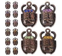 Gatuida 48pcs Scarab Egyptian Charms - Retro Beetle Pendants With Inlaid Rhinestone For Diy Necklace Bracelet - Jewelry Making Materials Accessories