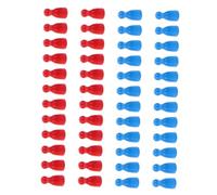 Gatuida 48pcs Wooden Humanoid Chess Pieces for Flight Chess Board Game Portable Pawns in Red and Blue Textured Material for Home Office School Travel Educational