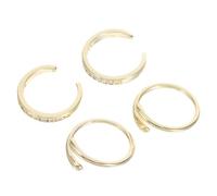 Gatuida 4pcs Adjustable Open Band Toe Rings for Women, 14K Rhinestone and Polished Water Drop Design, Boho Beach Foot Jewelry Set for Summer Vacation