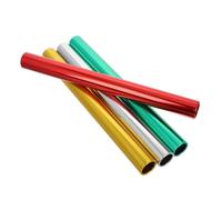 Gatuida 4pcs Aluminum Alloy Relay with Antiskid Grip for School and Professional Sprint Races Lightweight Competition-standard Outdoor Sports Sticks in Silver Green and Red
