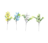 Gatuida 4pcs Artificial Easter Egg Branches Colorful Speckled Fake Eggs Green Leaf Decorations for Easter Garden Party Supplies and DIY Craft Props