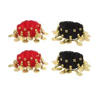 Gatuida 4pcs Belly Dance Accessories with Adjustable Fit and Jingling Bells, Chiffon Ankle and Wrist Bracelets for Women, for Dance Practices and Parties