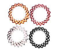 Gatuida 4Pcs Bird's Nest Hair Clips Expandable Claw Clips for Effortless Bun and Ponytail Styles Hair Styling Tool for Office Sports Everyday Wear Agate Red Light Grey