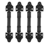 Gatuida 4pcs Black Barn Door Pull Handles - Black Shed Gate Cupboard Door Handles - European Retro Metal Hardware for Sliding Interior Garage Cabinet Use