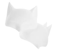 Gatuida 4pcs Blank Fox Masks for DIY Painting Unpainted White PVC Masquerade Masks for Halloween Parties Theatrical Performances Activities