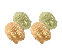 Gatuida 4pcs Buddha Face Masks Set, Ancient Chinese Meditating Buddha Head Costume Accessories for Halloween Cosplay and Theatrical Performances, Gold Turquoise Colors