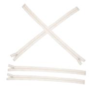 Gatuida 4pcs Bulk Resin Zippers Long White Open End for Sewing Garments Jackets Crafts Tailor Clothes Accessories