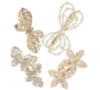 Gatuida 4pcs Butterfly Hair Clips with Flower Design Shiny Barrettes for Versatile Hair Accessories for Weddings Parties and Everyday Use