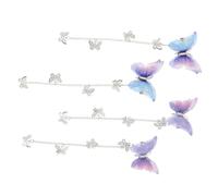 Gatuida 4pcs Butterfly Tassel Hair Clips for Women Vintage Thin Gauze Metal Hairpins with Elegant Traditional Charm Non-damaging Hair Accessories