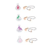 Gatuida 4Pcs Car Hanging Decor Empty Perfume Bottle Pendant Set with Preserved Flowers Handcrafted Car Interior Hanging Diffuser for Auto Air Freshener