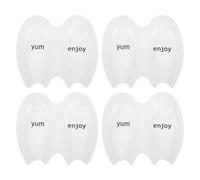 Gatuida 4pcs Ceramic Spoon Holder for Cooking Spoon and Teaspoon Storage | 2 Compartments Ceramic Spoon Rest, Heat-Resistant Space Saving Design for Kitchen Stove Top Use, Housewarming Gift