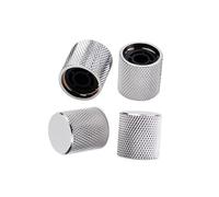 Gatuida 4pcs Chrome Flat Head String Knobs Control Knobs for Electric Guitar and Bass Tone Volume Electronic Accessories