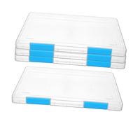 Gatuida 4pcs Clear Document Storage Box with Lid Plastic Organizer for Office Supplies Protective File Holder for Papers Receipts and Stationery Desk Accessories