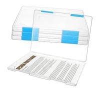 Gatuida 4pcs Clear Plastic Document Storage Box Lidded Organizer for Papers Receipts and Scrapbook Portable Case for Office and Student Use Easy Access and Protection