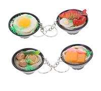 Gatuida 4pcs Colorful Ramen Key Chains Japanese Style Cute Pendants Random Shapes Decorative Keyring Charms for Bags and Keys Birthday Gift
