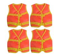 Gatuida 4pcs Construction Role Play Vest for Kids - Toddler Safety Worker Dress-Up Party Outfit Accessories Baby Doll Clothes Preschool Career Day Supplies
