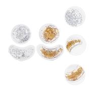 Gatuida 4Pcs Cooling Gel Eye Pads Set with Silver Gold Sequins, Reusable Ice Packs for Eye Care and Puffiness Relief, Glitter Gel Patches Suitable for Beauty and Skin Care