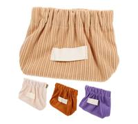 Gatuida 4pcs Corduroy Makeup Bags Small Portable Cosmetics Pouches Tiny Vanity Travel Storage Pouches for Women Lipstick Organizer in Apricot, Coffee, Purple, and Cream