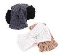 Gatuida 4pcs Cross Knitted Headbands for Women and Breathable Winter Hair Accessories in Black Beige Light Tan Deep Grey One Fits Non-slip Stylish Ear Warmer Bands for Daily Wear and Face