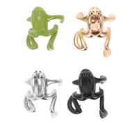Gatuida 4pcs Cute Frog Earrings Non-Pierced Clip On Cartilage Ear Cuffs Funny Weird Cool Stuff Fun Animal Stud Earrings Jewelry For Women
