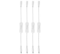 Gatuida 4pcs Dc Switch Extension Cable Light Switch Cord, 2 On/off Power Supply Cable, Pvc Copper, Dc5.5 X 2.1mm Two-core, White, for LED Hard Bars and Table Lamps
