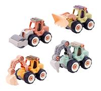 Gatuida 4Pcs DIY Assembly Engineering Vehicles Detachable Nut Construction Truck Car for Educational Plaything for Young Builders for Creative Play