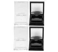 Gatuida 4pcs DIY Empty Eyeshadow Boxes Square Transparent Organizer for Single Color Storage Portable Makeup Palette Holder for Blush Lipstick Foundation Black and White