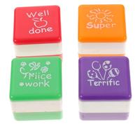 Gatuida 4Pcs DIY Stamps with Encouraging Comments Done Nice Work Super Terrific for Scrapbooking Crafting Cards Making Creative Seal