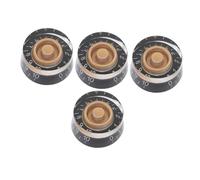 Gatuida 4pcs Electric Guitar Black and Yellow Knobs for Tone and Volume Control during Performances