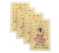 Gatuida 4pcs Feng Shui God Of Wealth Card Feng Shui Protection Amulet Card Phone Case Charms Decor For Good Luck Wealth Porsperity Success